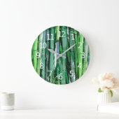 さわやかな緑のタケアートワーク|の柱時計 ラージ壁時計 (ホーム)
