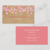 さわやかな花の優雅なモダンなクラフト紙 名刺 (正面/裏面)