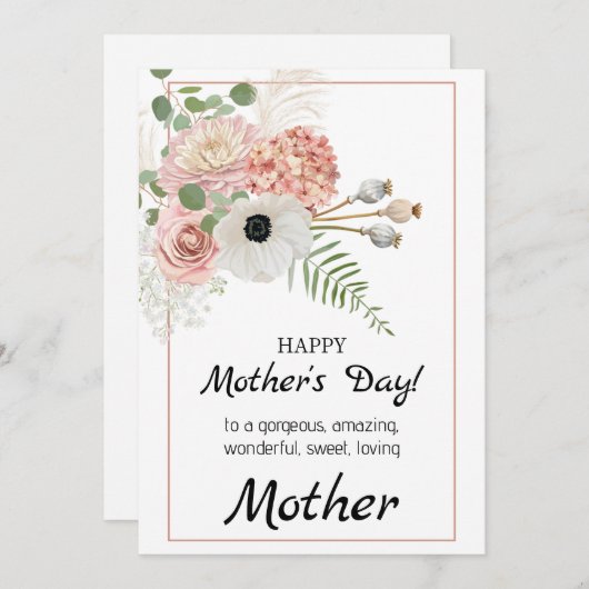 さわやかな花の母の日カード - みんなで咲こう シーズンカード (正面/裏面)