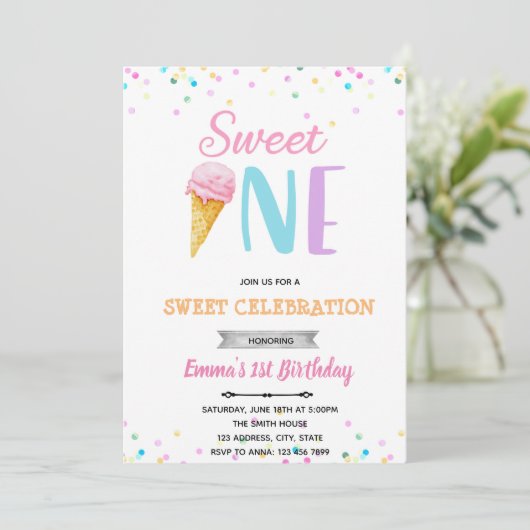 さわやかなONEのアイスクリームのお誘い 招待状 (スタンド正面)