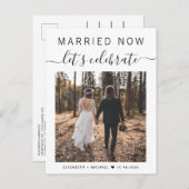 さ結婚したあ、写真祝を撮れ結婚 案内ポストカード (正面/裏面)