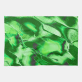 ざらざらしたメタリックグリーンダンズスケッチ キッチンタオル (横)