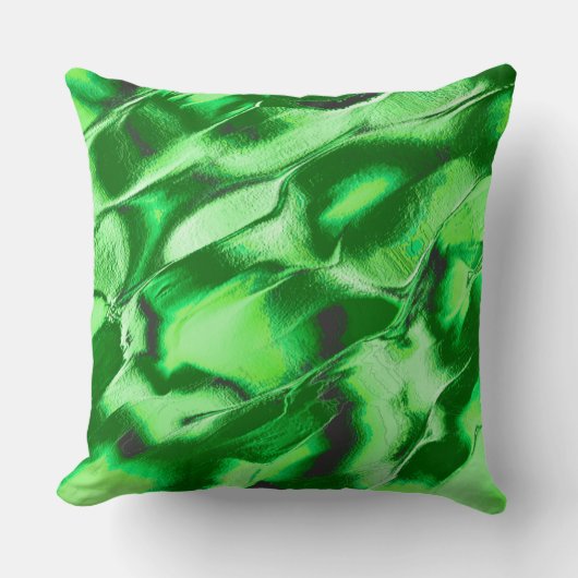 ざらざらしたメタリックグリーンダンズスケッチ クッション (正面)