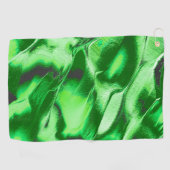 ざらざらしたメタリックグリーンダンズスケッチ ゴルフタオル (横)