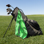 ざらざらしたメタリックグリーンダンズスケッチ ゴルフタオル (グリーン)