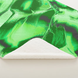 ざらざらしたメタリックグリーンダンズスケッチ シェルパブランケット