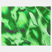 ざらざらしたメタリックグリーンダンズスケッチ フリースブランケット (正面(横))