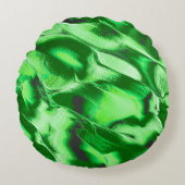 ざらざらしたメタリックグリーンダンズスケッチ ラウンドクッション (正面)