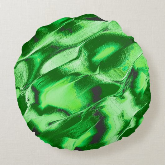 ざらざらしたメタリックグリーンダンズスケッチ ラウンドクッション (裏面)