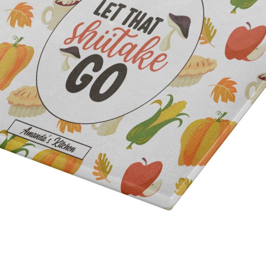 しいたけおもしろいの感謝祭の食柄 カッティングボード (角)