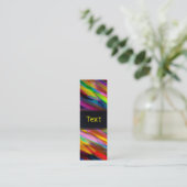 しおりの名刺のカラフルなデジタル芸術のしぶき スキニー名刺 (スタンド正面)