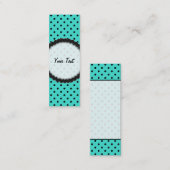 しおりの名刺のターコイズの水玉模様 スキニー名刺 (正面/裏面)