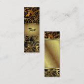 しおりの名刺の花の落書きの金ゴールドG523 スキニー名刺 (正面/裏面)