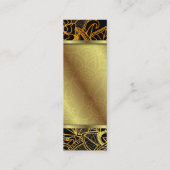 しおりの名刺の花の落書きの金ゴールドG523 スキニー名刺 (裏面)