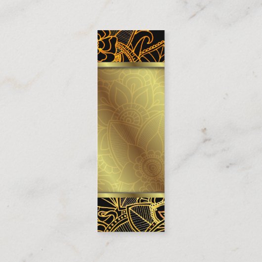 しおりの名刺の花の落書きの金ゴールドG523 スキニー名刺 (裏面)