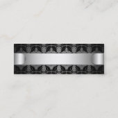 しおりの名刺の蝶抽象芸術の生地 スキニー名刺 (裏面)