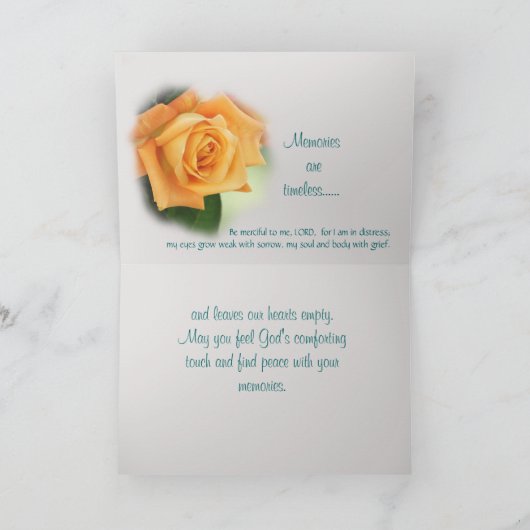 しおれさせたばら色の悔やみや弔慰は大事な行事をカードカスタマイズ カード (内部)