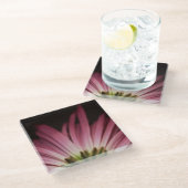 しおれさせた紫色のデイジー ガラスコースター (アングル)