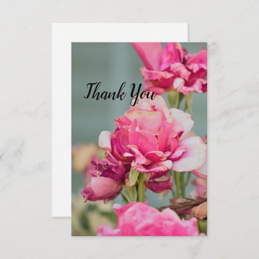 しおれたバラの感謝カード サンキューカード (正面/裏面)