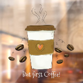 しかおもしろいし、最初のコーヒー豆のコーヒーカップに行く ウィンドウサイン (シート2)