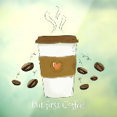 しかおもしろいし、最初のコーヒー豆のコーヒーカップに行く ウィンドウサイン (シート3)