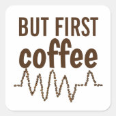 しかしおもしろいハートビートコーヒー豆の最初のコーヒー スクエアシール (正面)