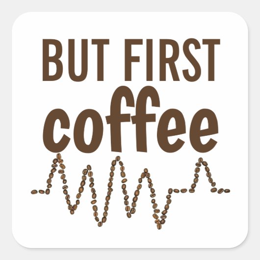 しかしおもしろいハートビートコーヒー豆の最初のコーヒー スクエアシール (正面)