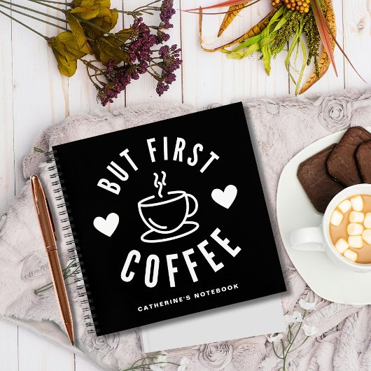 しかしコーヒーファースト・コーヒー愛好家パーソナライズされた ノートブック