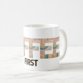 しかしコーヒー第一タイポグラフィ カラフル コーヒーマグカップ (正面右)