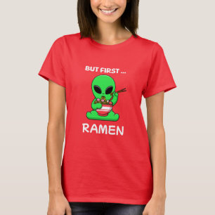 しかしファーストラーメンおもしろいエイリアン Tシャツ