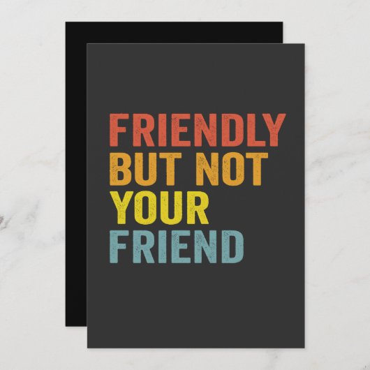 しかしフレンドリー、あなたの友人のおもしろいレトロヴィンテージ 招待状 (正面/裏面)