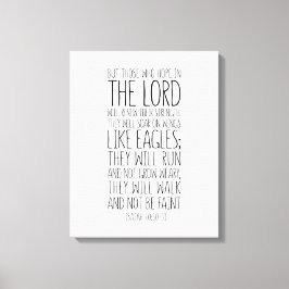 しかし主に望む者たち，イザヤ書40:30-31 キャンバスプリント