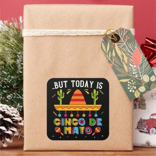 しかし今日はメキシコ産サボテンのCinco De Mayo おもしろい スクエアシール (クリスマス)
