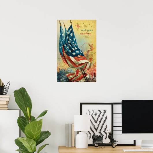 しかし彼の魂は行進に行く ポスター (ホームオフィス)