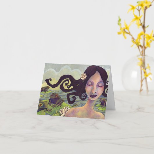 しかし彼女は多くのカエルの挨拶状に接吻しなければなりません カード (黄色い花)