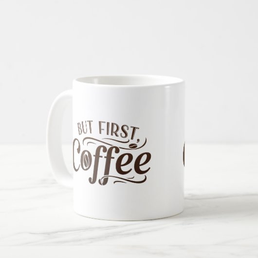 しかし最初のコーヒーおもしろマグカップ コーヒーマグカップ (正面左)