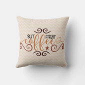 しかし最初のコーヒーの渦ファンシー巻き クッション (裏面)