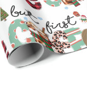 しかし最初のコーヒーは陽気なクリスマス ラッピングペーパー (ロールコーナー)