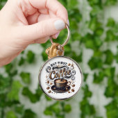 しかし最初のコーヒーアート – スタイリッシュ金ゴールドデザイン キーホルダー (手)