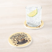 しかし最初のコーヒーアート – スタイリッシュ金ゴールドデザイン コースター (側面)