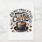 しかし最初のコーヒーアート – スタイリッシュ金ゴールドデザイン フードラベル (シングルラベル)