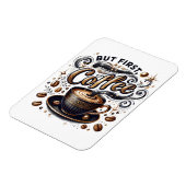 しかし最初のコーヒーアート – スタイリッシュ金ゴールドデザイン マグネット (左側)