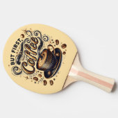 しかし最初のコーヒーアート – スタイリッシュ金ゴールドデザイン 卓球ラケット (横)