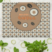 しかし最初のコーヒー霜の付いたドーナツ茶色 キッチンタオル (折り畳み)