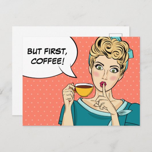 しかし最初のコーヒー ポストカード (正面/裏面)