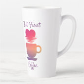 しかし最初のコーヒー |朝の日の出コーヒー好き カフェラテマグ (右)