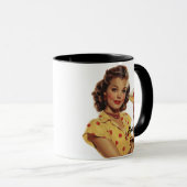 しかし最初のテキーラのレトロなヴィンテージの女性 マグカップ (正面右)