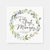 しかし最初のミモサスブライダルシャワー スタンダードカクテルナプキン (正面)