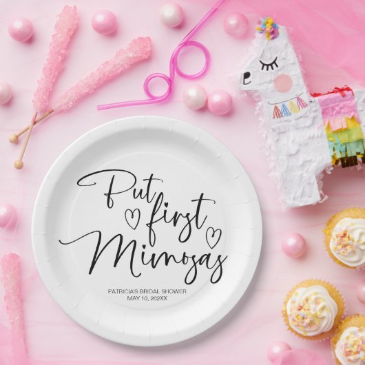 しかし最初のミモサスブライダルシャワー ペーパープレート (パーティー)