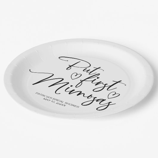 しかし最初のミモサスブライダルシャワー ペーパープレート (アングル)